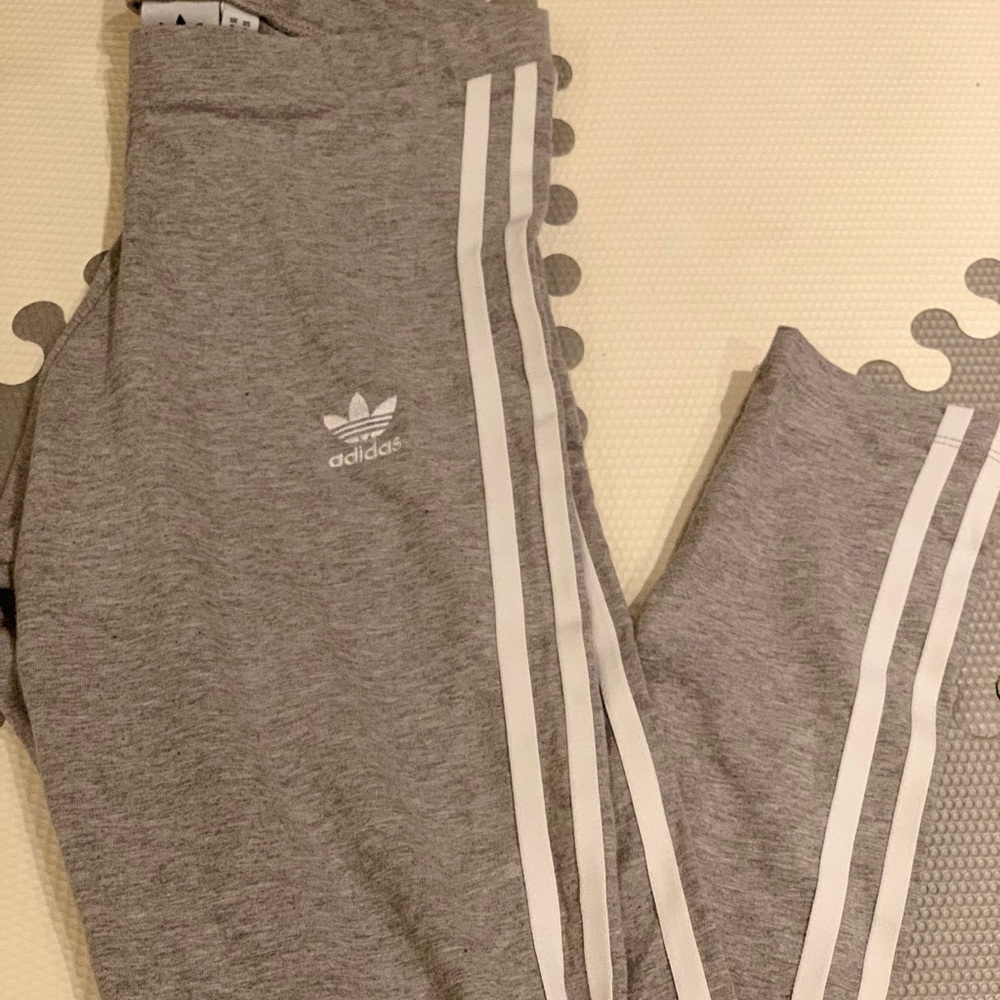 NEW grey Adidas stripped leggings